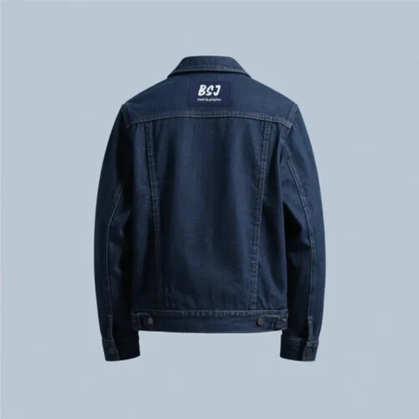 ⁦Artistic Jean Jacket with Embroidered Patches – Stylish Outerwear⁩ - الصورة ⁦5⁩