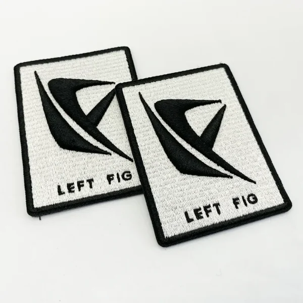 Embroidered Custom Patch for Backpacks – Black Border with Bold Black Text Design - 이미지 2