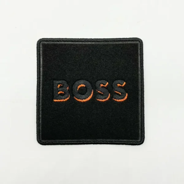 Iron-On Embroidered Patches for Backpacks – Black Base with Yellow Text
