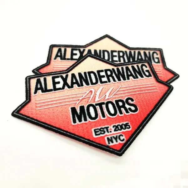 Custom Made Embroidered Patches for Jackets – Orange-White Gradient with Black - Image 4