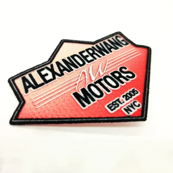 Custom Made Embroidered Patches for Jackets – Orange-White Gradient with Black - Image 5
