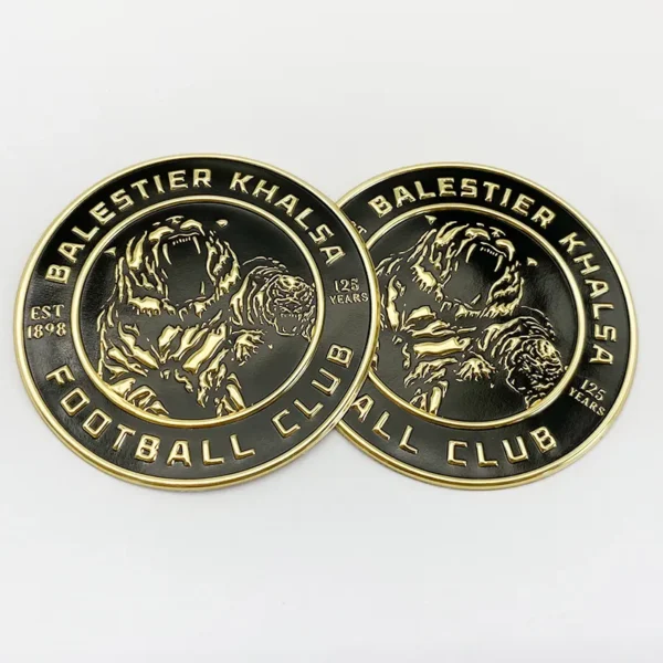 ⁦Gold TPU Patch for Handbags – Black Base with Metallic Gold Text⁩ - الصورة ⁦2⁩