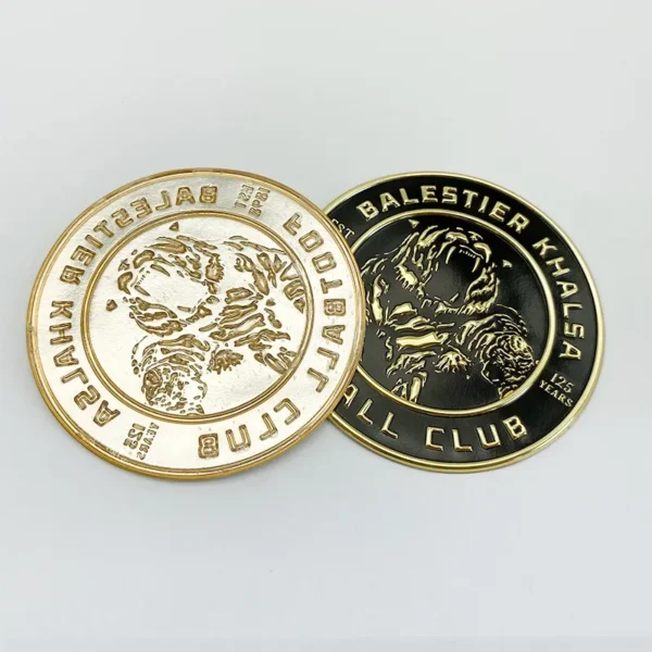 ⁦Gold TPU Patch for Handbags – Black Base with Metallic Gold Text⁩ - الصورة ⁦3⁩