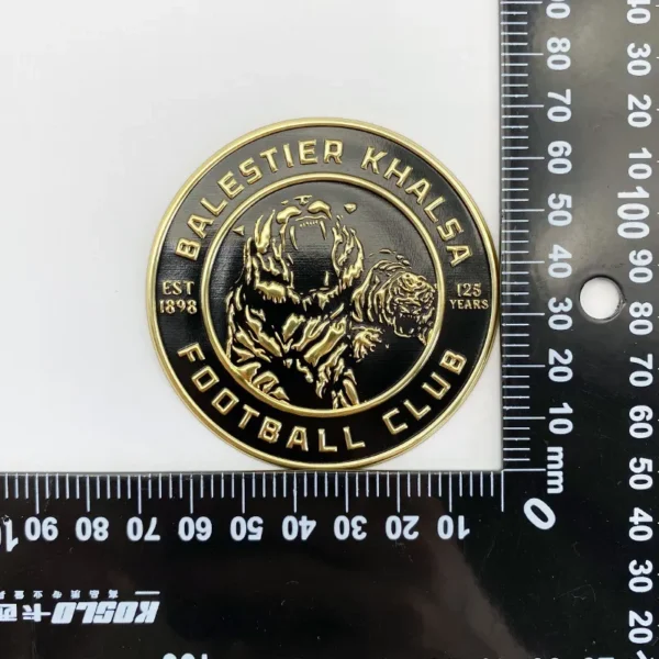 ⁦Gold TPU Patch for Handbags – Black Base with Metallic Gold Text⁩ - الصورة ⁦4⁩