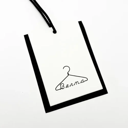 Minimalist Black & White Hangtag for T-Shirts