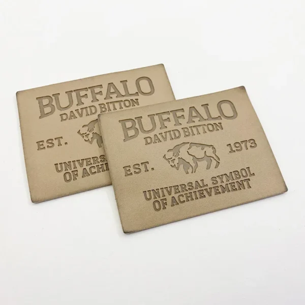 ⁦Patches on Leather Jacket – Pressed Inset Lettering Design⁩ - الصورة ⁦2⁩