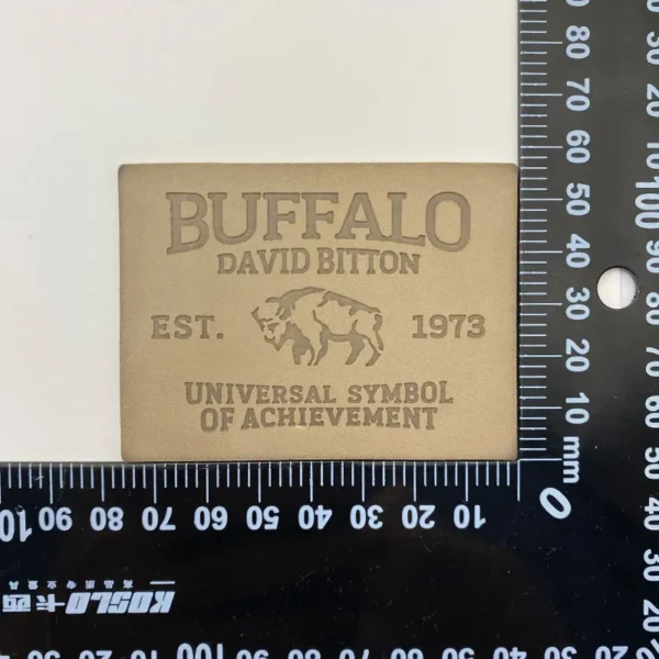⁦Patches on Leather Jacket – Pressed Inset Lettering Design⁩ - الصورة ⁦5⁩