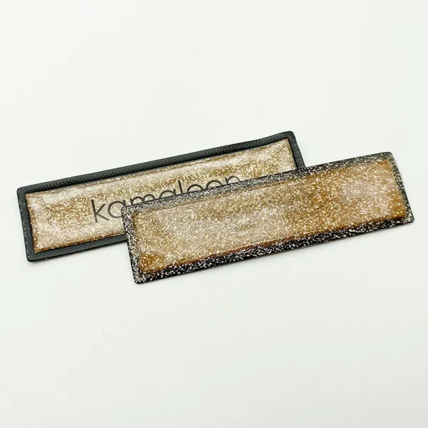 Gold Glitter Printing TPU Patch with Black Border - Image 2