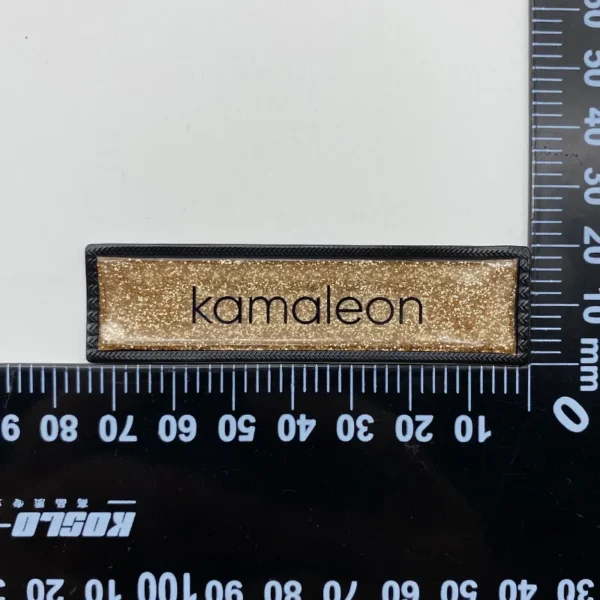 Gold Glitter Printing TPU Patch with Black Border - Image 3