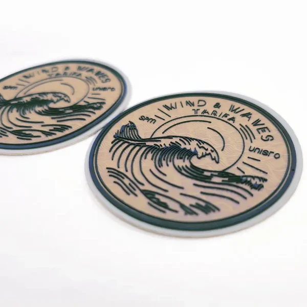 Custom Patches PVC for Clothing – Waves Design in Yellow and Black