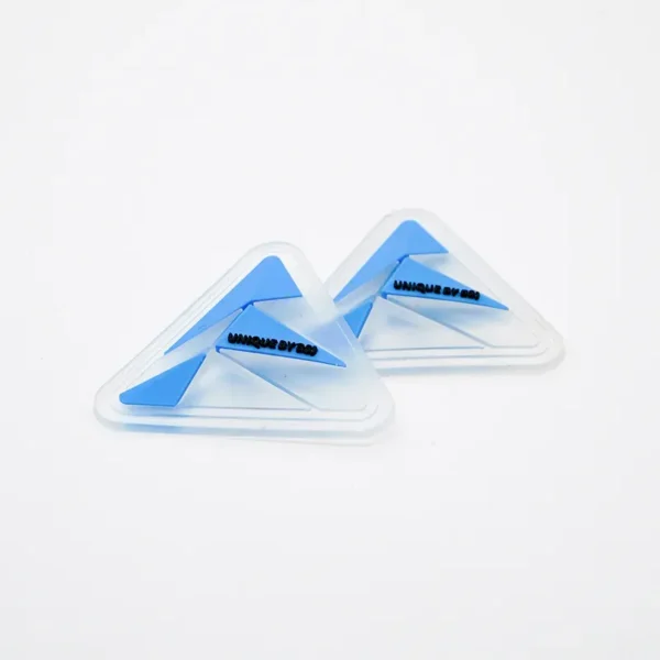 Geometric Blue PVC Custom Patches for T-Shirts - Image 3