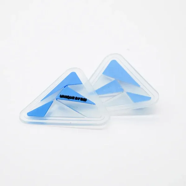 Geometric Blue PVC Custom Patches for T-Shirts - Image 2