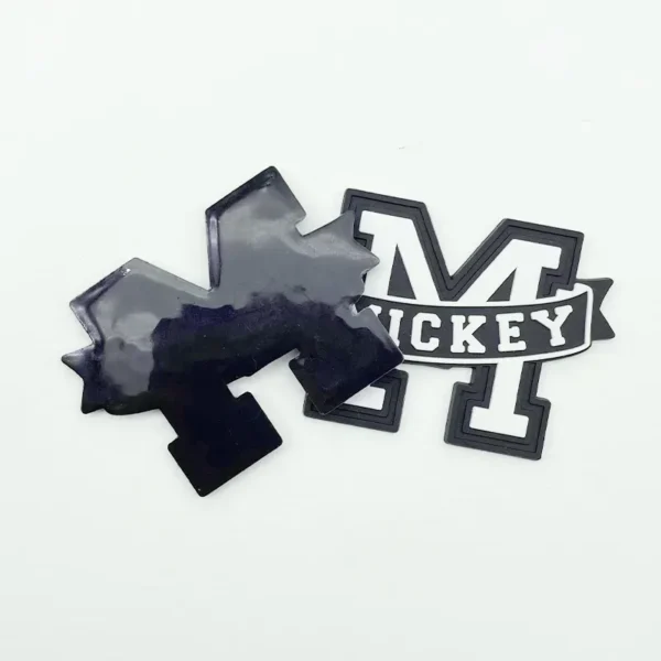 Custom PVC Patches for Hats – Letter M Design with Black Border – Image 3