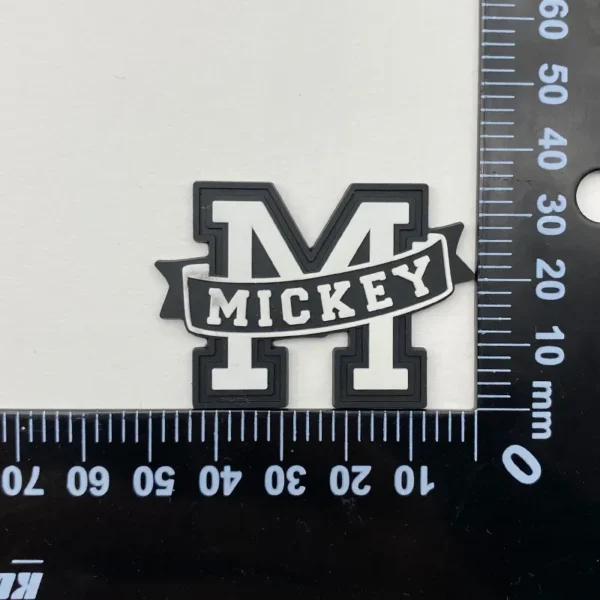 Custom PVC Patches for Hats – Letter M Design with Black Border – Image 4