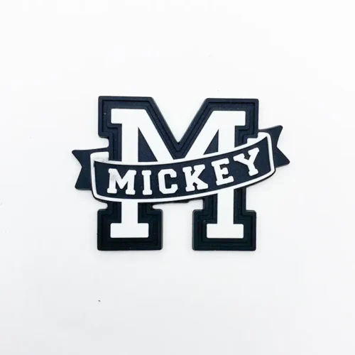 Custom PVC Patches for Hats – Letter M Design with Black Border