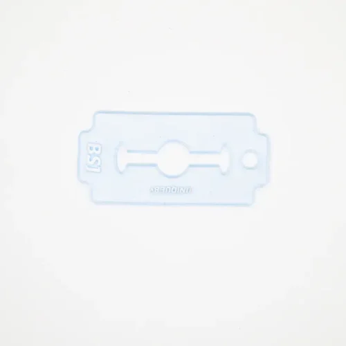Transparent Blue Razor PVC Patch for Backpacks