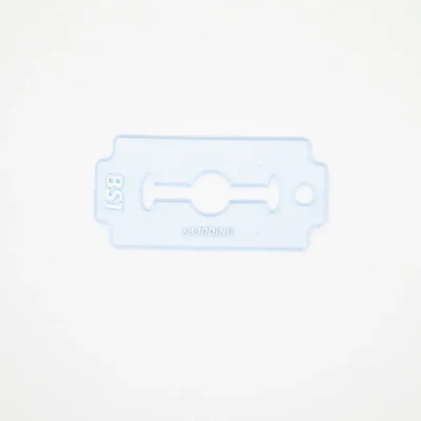 Transparent Blue Razor PVC Patch for Backpacks