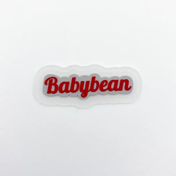 Custom PVC Patchs – Irregular Shape with Red Text on White Base
