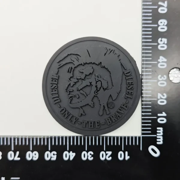 Black PVC 3D Effect Sewing Patch for Backpacks - Image 3