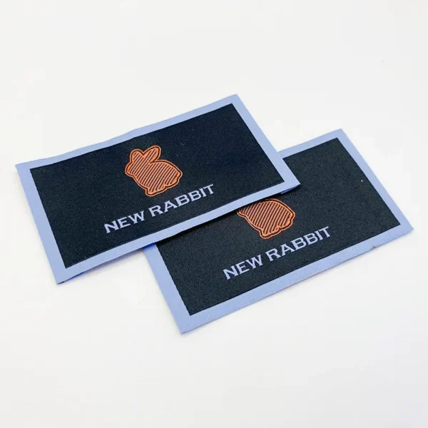 Woven Patch texture with Rabbit Design & Orange Text for Sweatshirts - Imagem 2