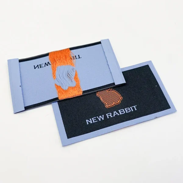 Woven Patch texture with Rabbit Design & Orange Text for Sweatshirts - Imagem 4