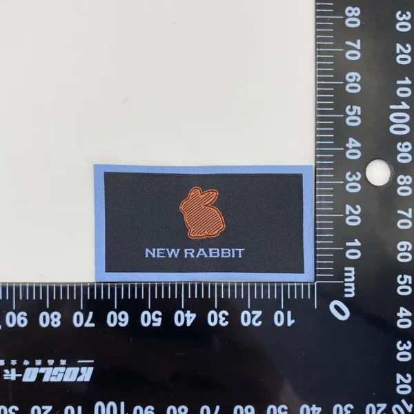 Woven Patch texture with Rabbit Design & Orange Text for Sweatshirts - Imagem 5