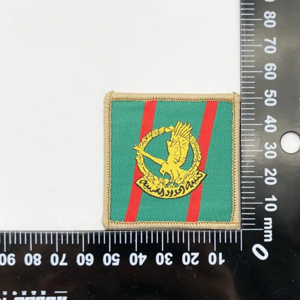 Custom Woven Patches UK - Green with Red and Yellow Design - Imagem 4