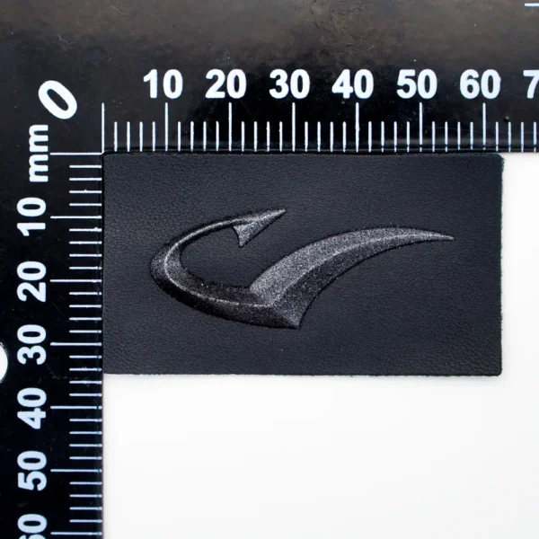 3D Printed Silicon Label – Black Leather Embossed Tag - 이미지 4