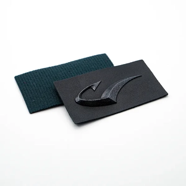3D Printed Silicon Label – Black Leather Embossed Tag - 이미지 2