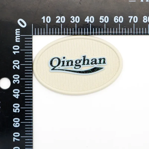 3D Printed Silicone Patch – Hat Oval Glitter Design - Image 4