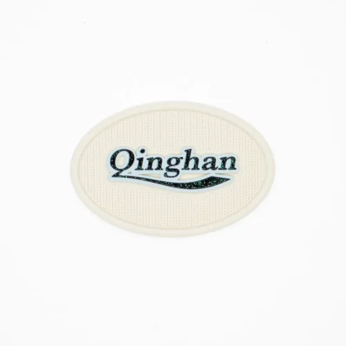 Patch en silicone imprimé en 3D – Motif ovale pailleté pour chapeau