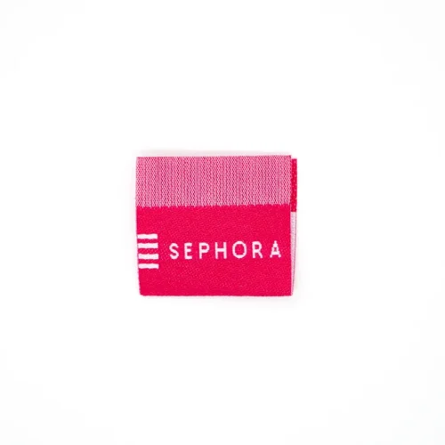 Patch adhésif élégant en tissu – Rose avec texte blanc