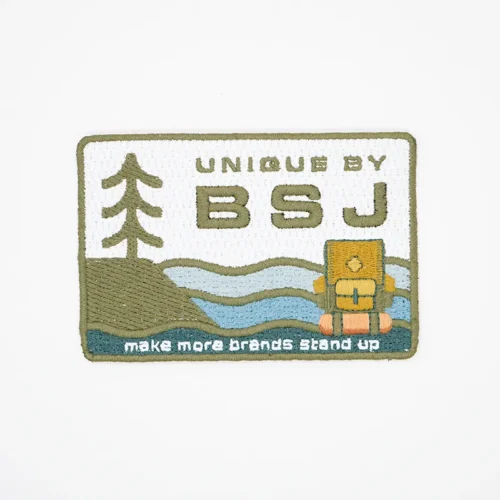 Patches bordados legais com design de floresta e oceano
