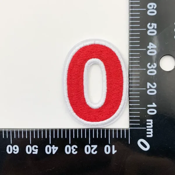 Custom Made Embroidery Patches – Red Letter “O” with White Edge - Image 5