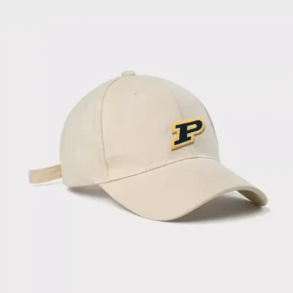 ⁦Custom Embroidered Hat Patches “P”  with Yellow Border⁩ - الصورة ⁦5⁩