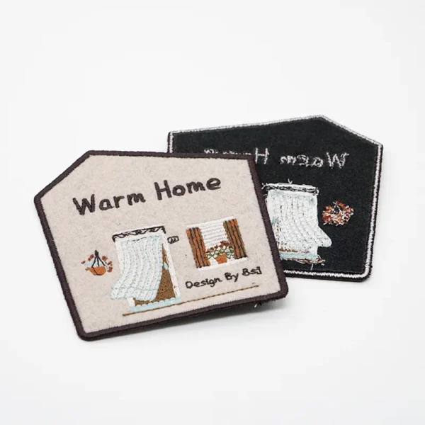 Embroidered Patch Custom with House-Shaped Design - Image 2