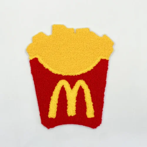 Patches bordados de batata frita de desenho animado para jaquetas