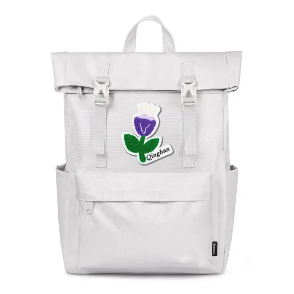 Flower Embroidery Patches – Blue Blooms and Green Leaves - Image 5