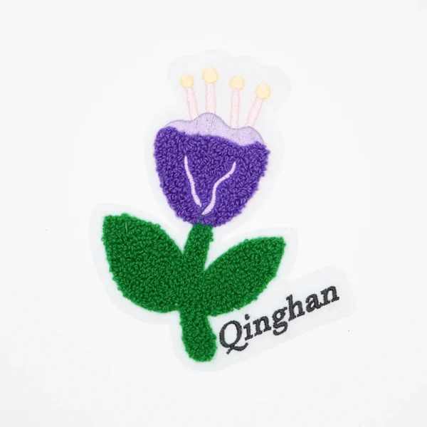 Flower Embroidery Patches – Blue Blooms and Green Leaves