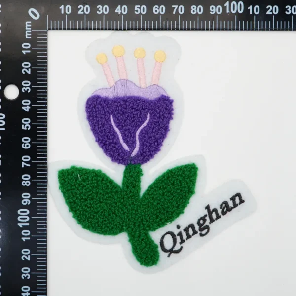 Flower Embroidery Patches – Blue Blooms and Green Leaves - Image 4