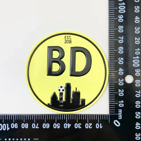 ⁦Custom TPU Label with Yellow Round Logo and Black Edges⁩ - الصورة ⁦4⁩