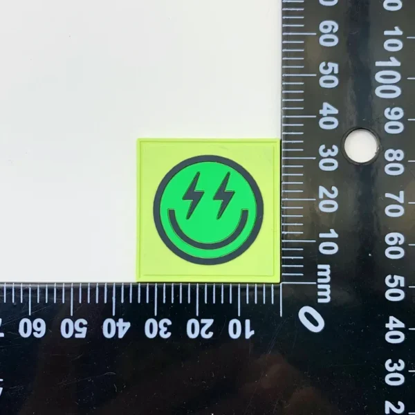 ⁦Green Funny PVC Patches with Lightning Smile Design⁩ - الصورة ⁦4⁩
