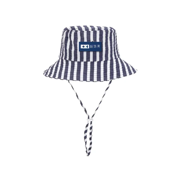 ⁦Label Woven for Hats with White Logo on Navy Base⁩ - الصورة ⁦5⁩