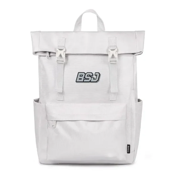 Silver Name Patch Backpack – BSJ Mesh Letter Design - 이미지 5