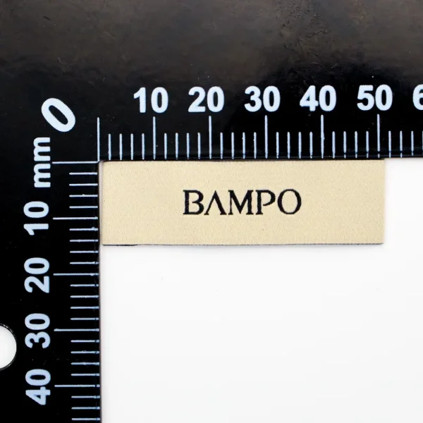 Neck Woven Label – Folded Beige with Black Text - 画像 (4)