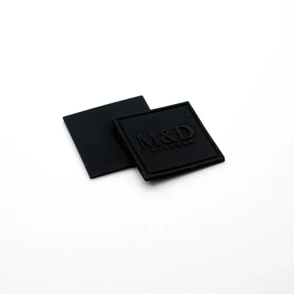 Minimalist Black Patch Designs – Square Rubber Label - immagine 2