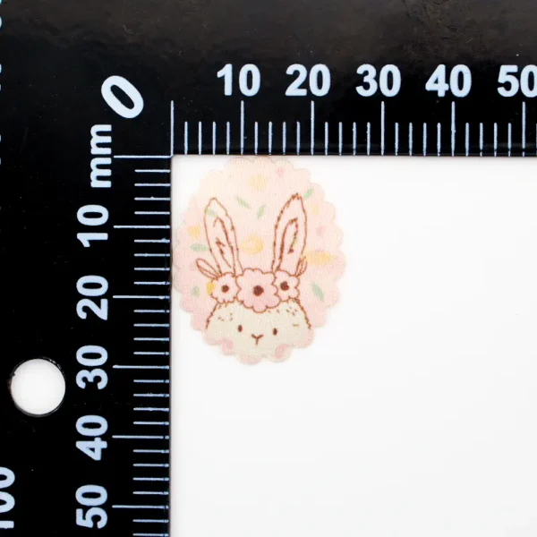 Patch Iron-On – Cute Pink Bunny with Floral Wreath - 画像 (4)