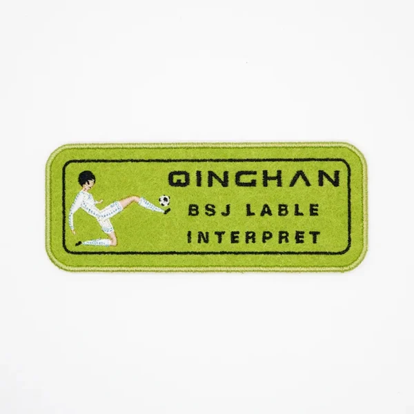 Patches Embroidered – Green Football Scene with Text