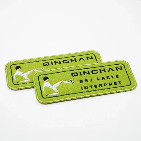 Patches Embroidered – Green Football Scene with Text - Image 3