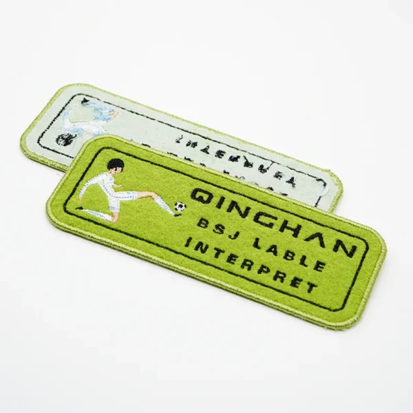 Patches Embroidered – Green Football Scene with Text - Image 2